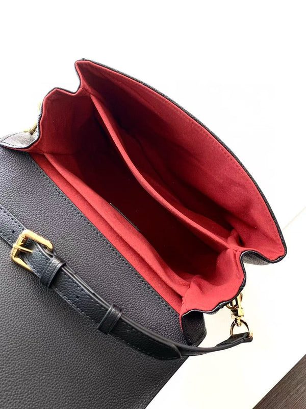 LV M45773 Pochette Métis Bag 25cm Black Beige Monogram Embossed Cowhide