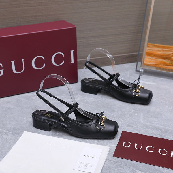 GG 26s Slingback Pumps Gold Hardwar Calfskin