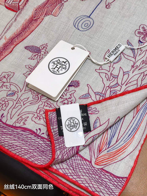 HM 2026 Della Cavalleria Favolosa Scarf 140cm Cashmere Silk 534752