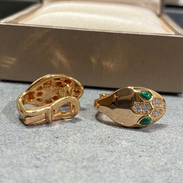SERPENTI PINK GOLD DIAMOND EARRINGS STUD