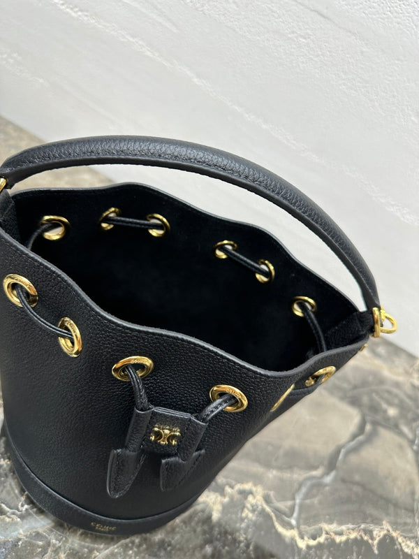 Celin Teen Clara Bag Black Grained Calfskin 131625