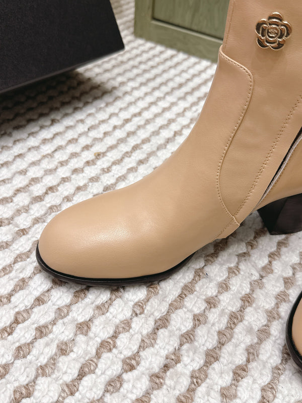 Chanel Riding Boots Brown Lambskin 567793