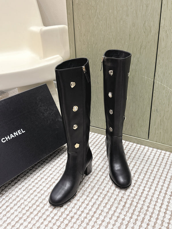 Chanel Riding Boots Black Lambskin 567792