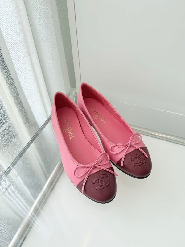 ballet flats pink mix burgundy lambskin 566821