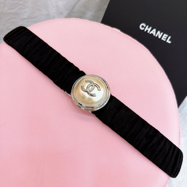 CC Stamp Buckle Women Belt 30mm Elastic Dark Brown Cowhide 196836