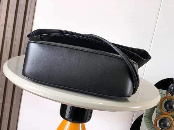Loewe Ola Handbag Medium 26cm in Black Silver Calfskin 274220