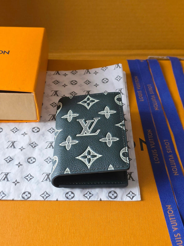 LV Pocket Dark Gray Wallet in Montgomery calfskin 274803