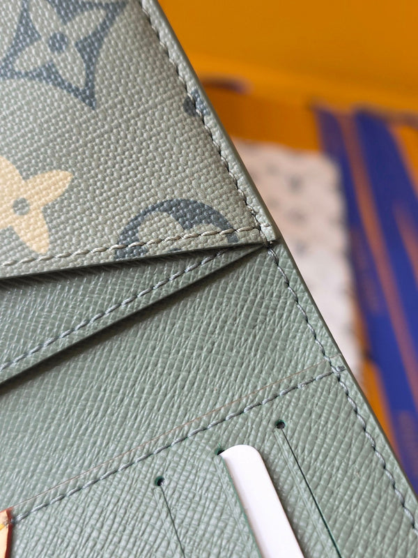 Lv Card Holder 11 Camouflage Green PVC Fabric with Leather 274819