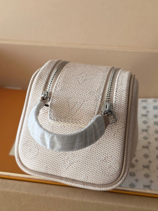 LV Dopp Kit Toilet Pouch Apricot Monogram Canvas 274855
