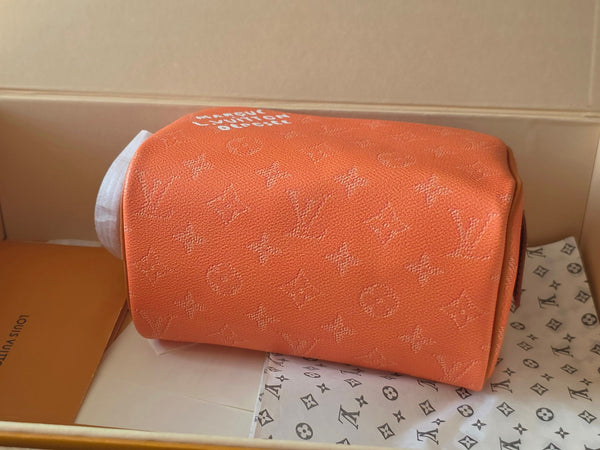 LV Dopp Kit Toilet Pouch Orange Monogram Canvas 274857