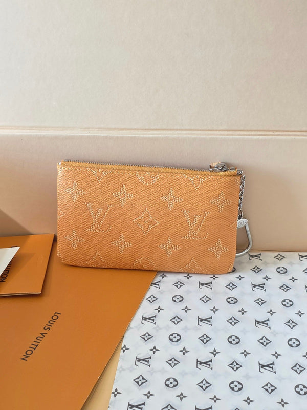 LV Key Pouch S Yellow PVC Fabric with Leather 275144