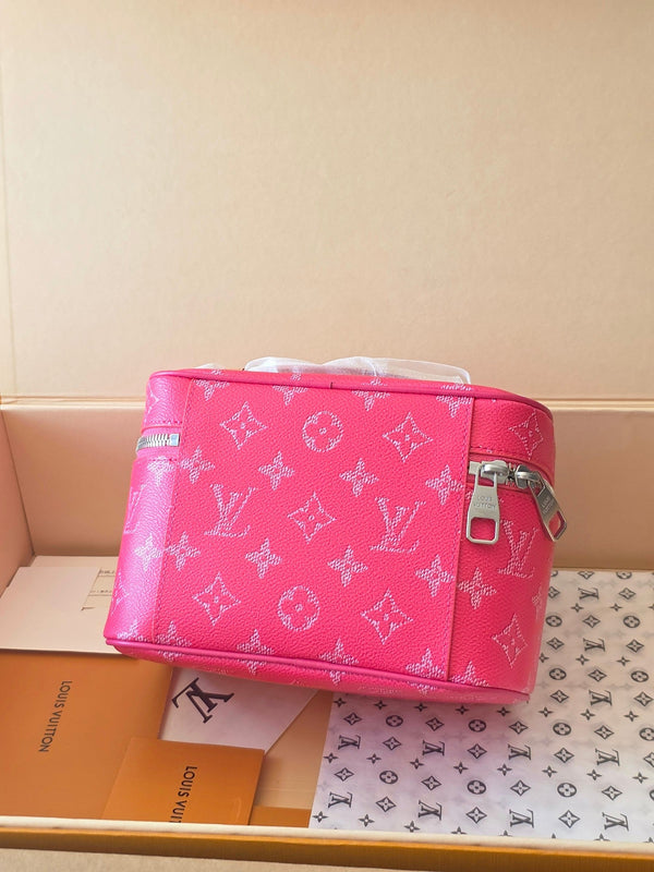 LV Nice Mini Toiletry Bag Rose Red Monogram Canvas 275166