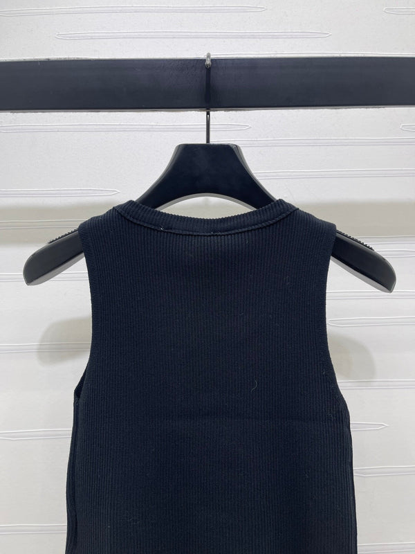 CHANEL 26 CHAIN KNIT VEST WHITE WOOL 335390