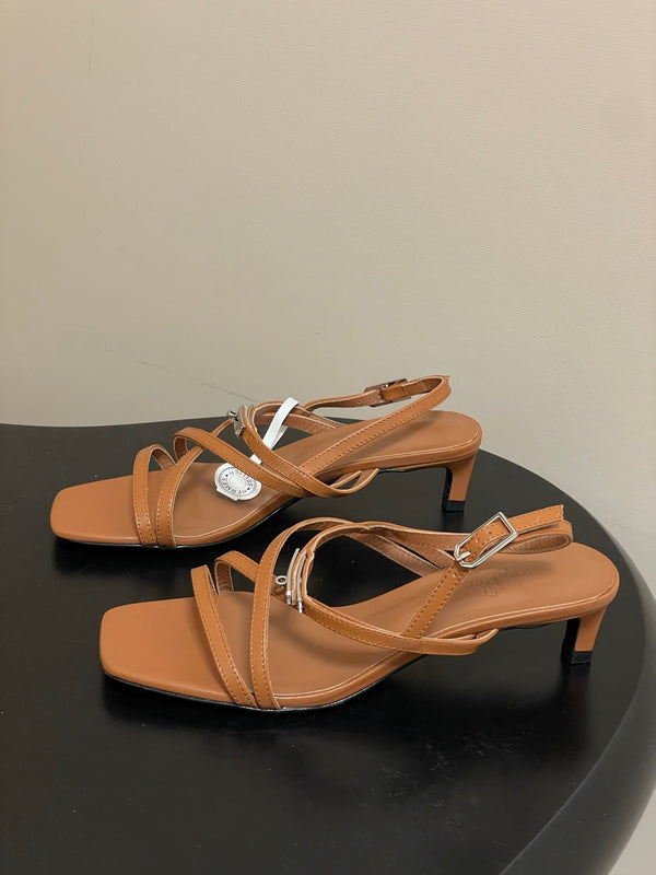 HM Muse Sandal 40 Brown in Calfskin 593821