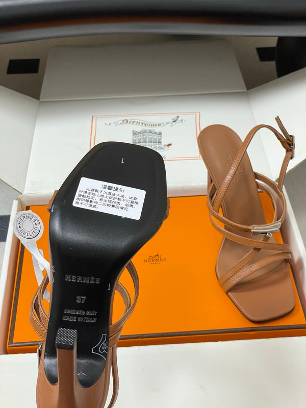 HM Muse Sandal 100 Brown in Calfskin 593813