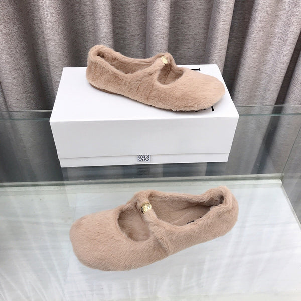 Loewe 2026 Ballet Flat Beịge in Wool 597431