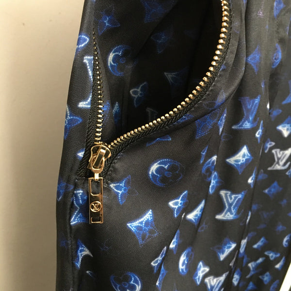 LV Monogram Logo Trousers with Zip Pockets
