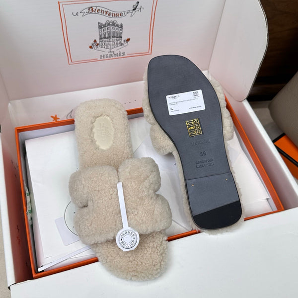 HM Oran Sandal Ivory Wool 598200