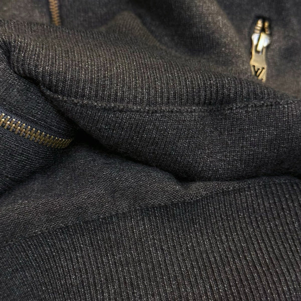 LV Jacquard Zipper Stand Collar Knit Sweater 493382