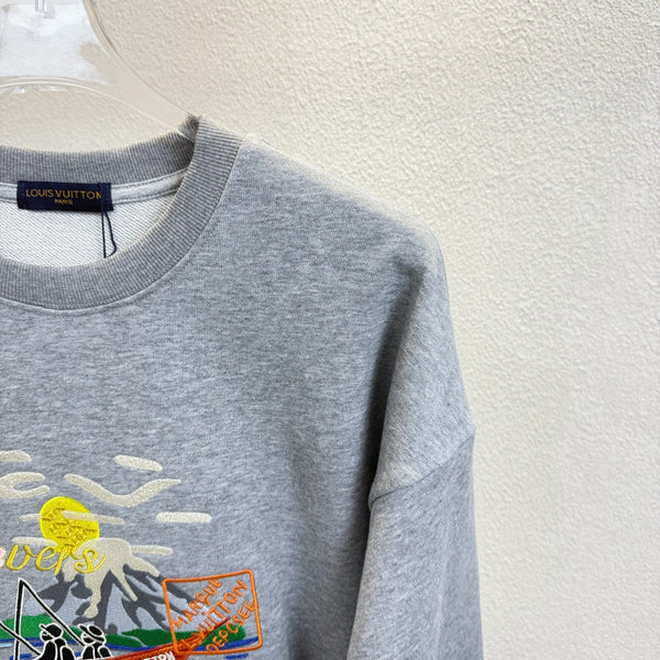 LV Fishing Embroidery Crew Neck Sweatshirt 493367