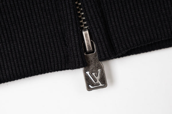 LV Alloy Logo Hooded Zip-Up Jacket 493326