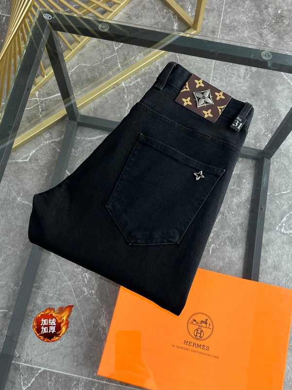 LV Fleece-lined and Thickened Jeans 492708
