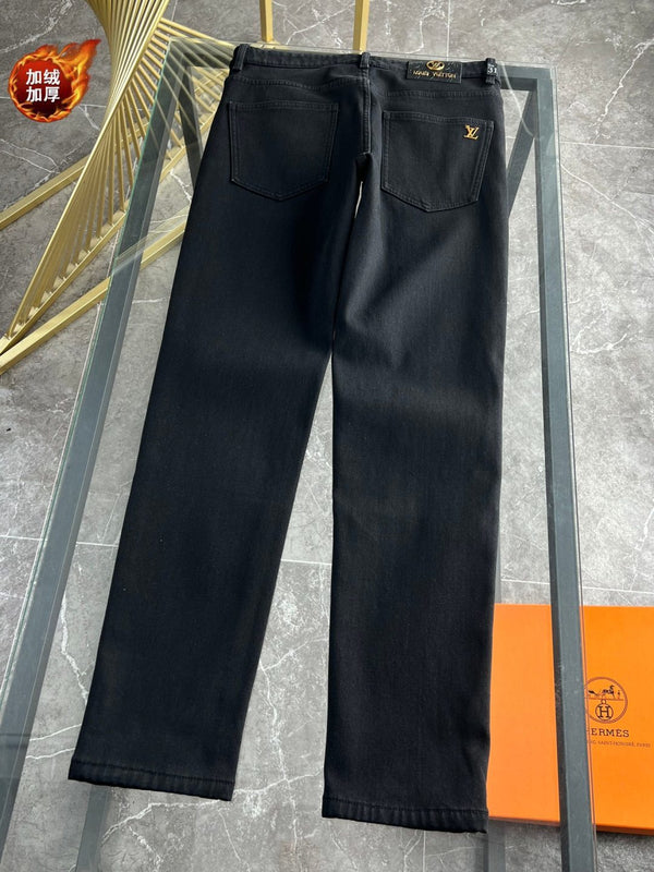 LV Fleece-lined and Thickened Jeans 492701