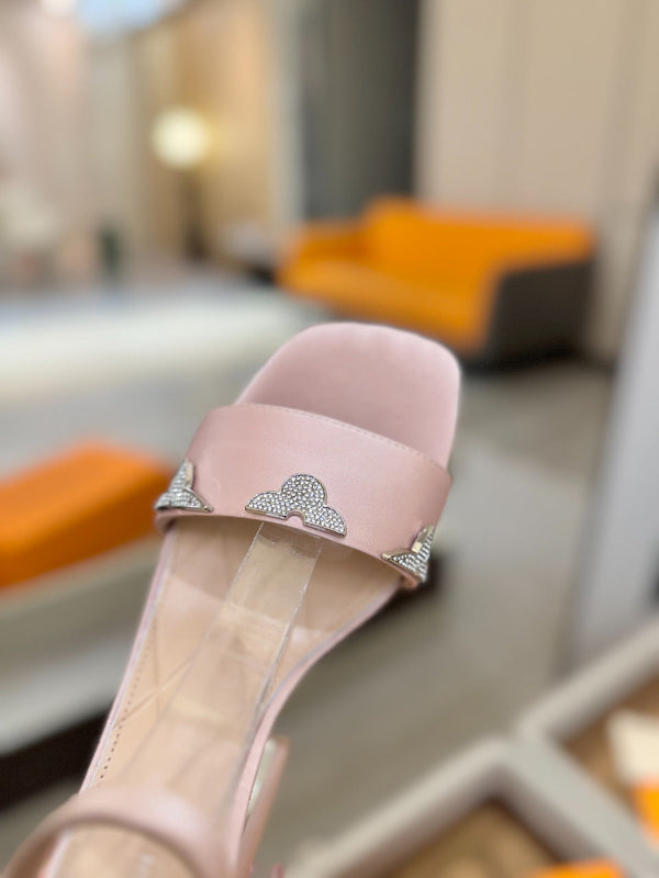 LV Swing Platform Sandal 11cm Light Pink Cow Patent Leather 600330