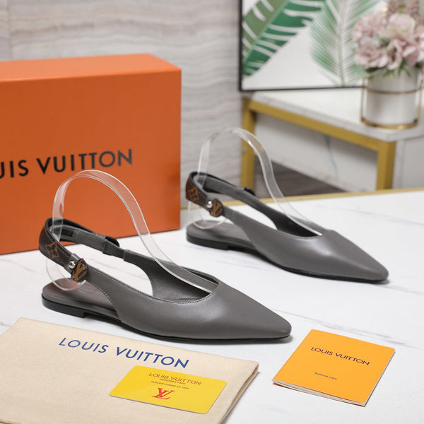 LV 26ss Legacy Slingback Flats Monogram Gray in Cowhide 600638