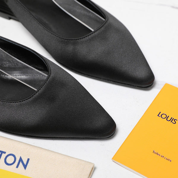 LV 26ss Legacy Slingback Flats Black in Cowhide 600639