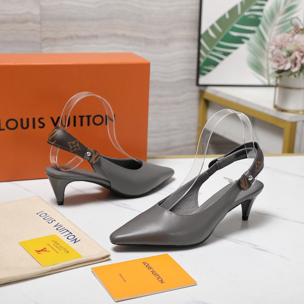 LV 26ss Legacy Slingback Pumps 55 Monogram Gray in Cowhide 600642