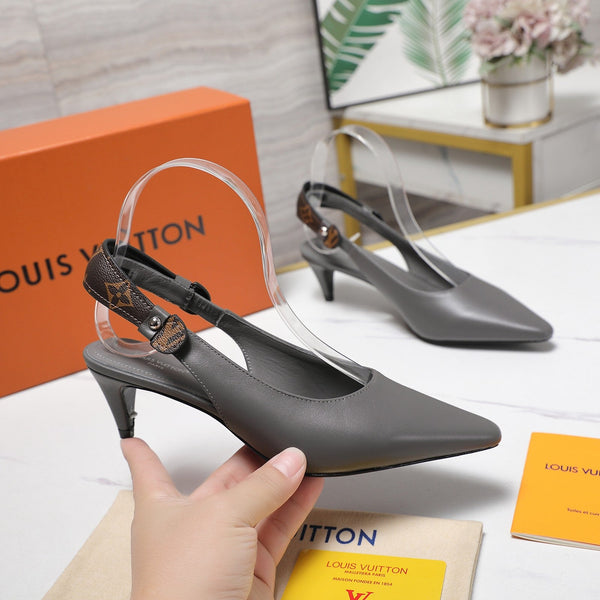 LV 26ss Legacy Slingback Pumps 55 Monogram Gray in Cowhide 600642