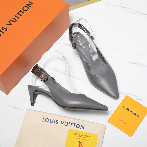 LV 26ss Legacy Slingback Pumps 55 Monogram Gray in Cowhide 600642