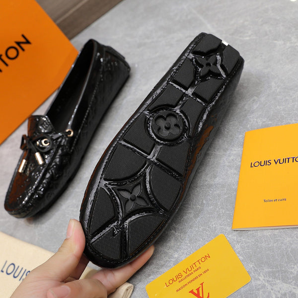 LV Gloria Loafer Black Cowhide Patent 600754