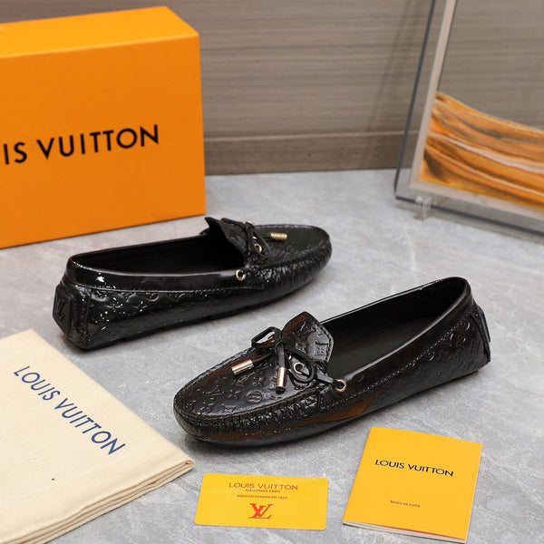 LV Gloria Loafer Black Cowhide Patent 600754