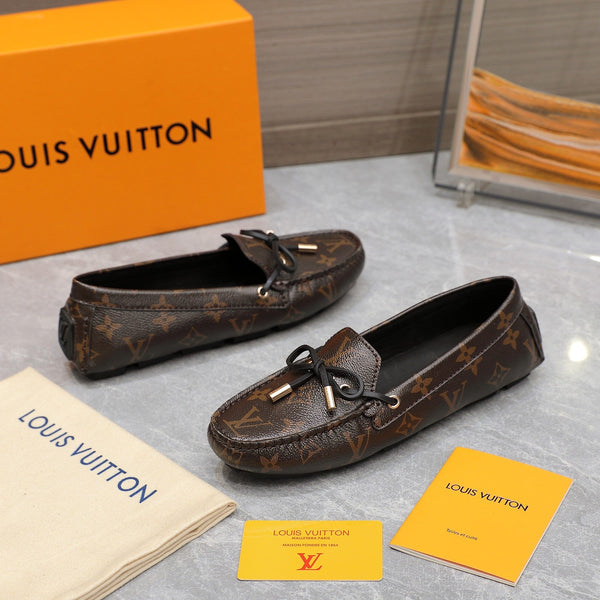 LV Gloria Loafer Dark Brown Monogram Cowhide 600756