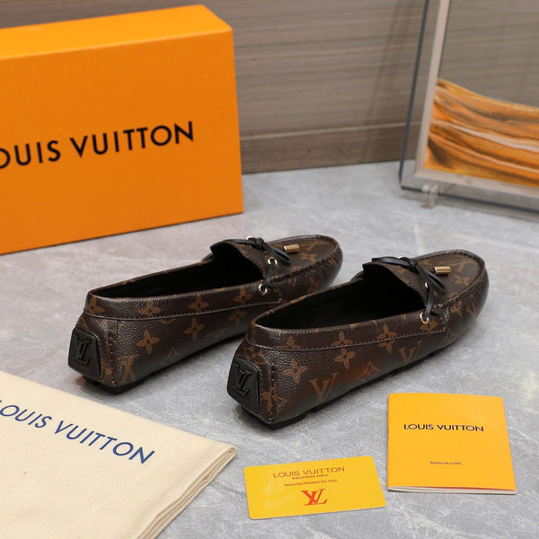 LV Gloria Loafer Dark Brown Monogram Cowhide 600756