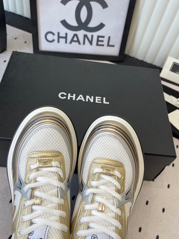 CC Sneaker Gold Metallic Silver in Cowhide 611663