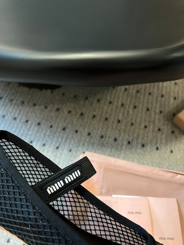 Miu Miu 26SS Ballet Flats Black in Mesh 614700