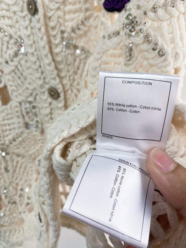Chanel Two-Tone Vest Off-White in Cotton 125489