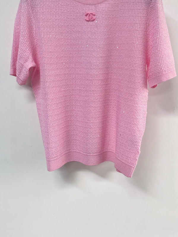 Chanel Short-Sleeve T-Shirt Pink in Tencel 125448