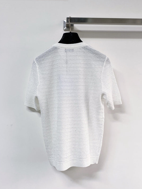 Chanel Short-Sleeve T-Shirt White in Tencel 125447