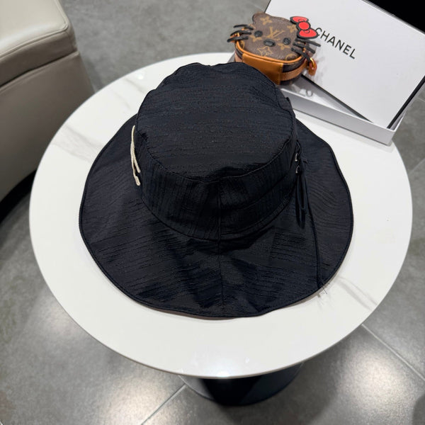 Chanel Wide-brimmed Bucket Hat Black in Cloth 192257
