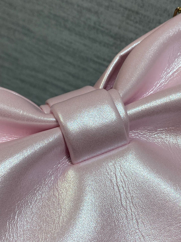 Dior 26 Bow Chain Bag in Glossy Pink Lambskin