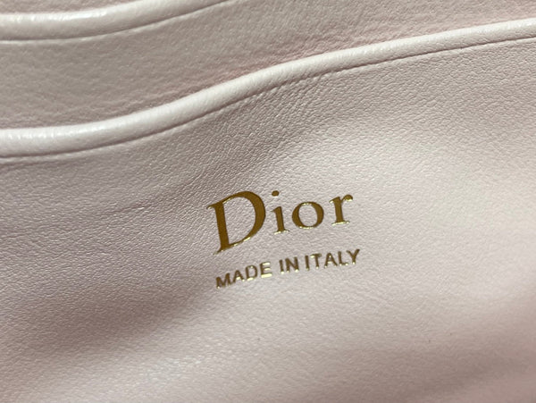 Dior 26 Bow Pearl Chain Clutch Pink Lambskin GHW
