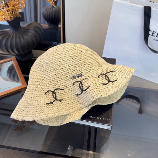 Chanel Summer Folding Hat Cream in Straw 205439