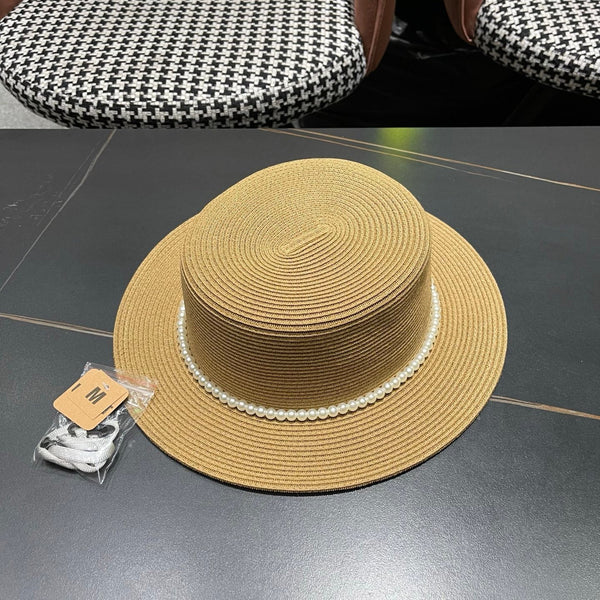 Chanel Summer Sunscreen Hat Camel in Weaving 205278
