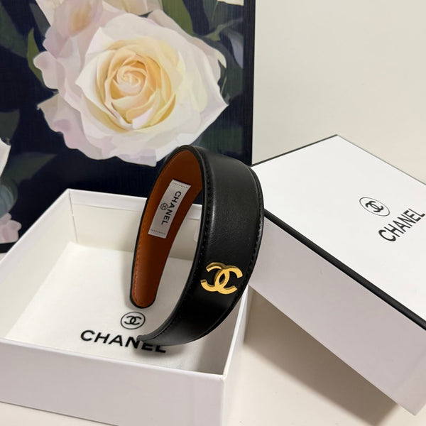 Chanel Headband Black in Microfiber Leather 201918