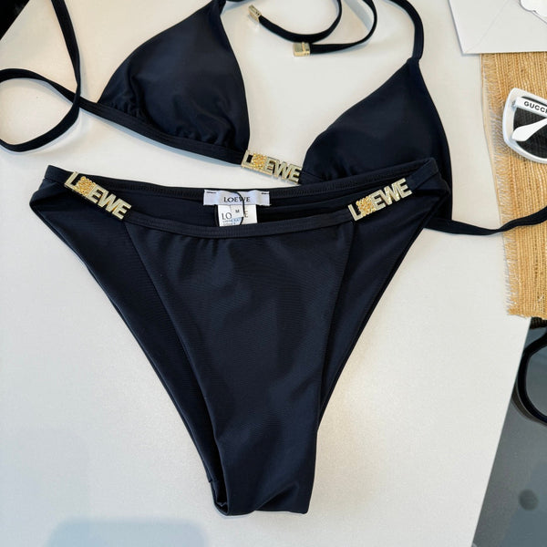 Loewe Bikini Swimsuit Black in Cotton 204596