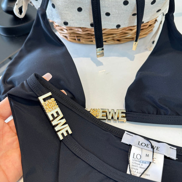 Loewe Bikini Swimsuit Black in Cotton 204596